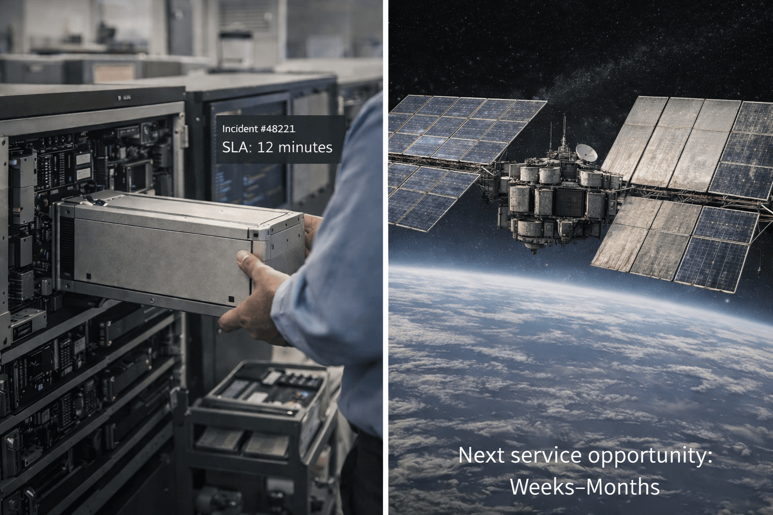 The maintenance problem in space data centers