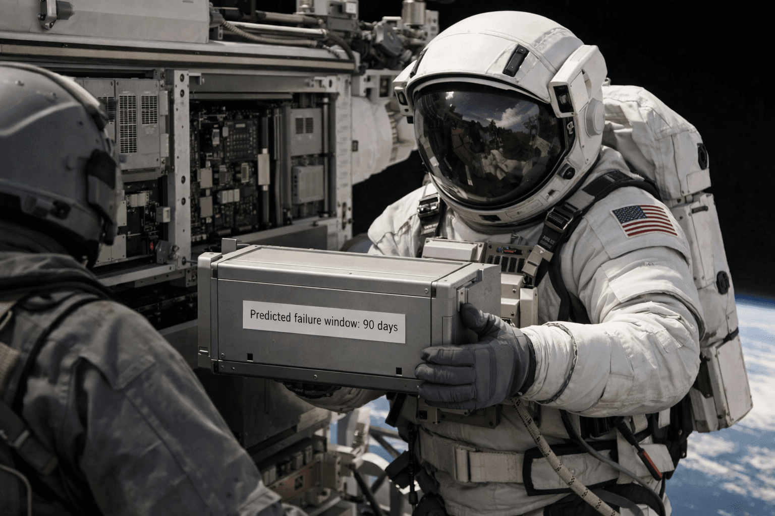 Predictive maintenance for space data centers