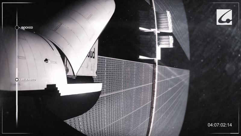 A rendering of the Starcloud-1 satellite, which successfully carried the first NVIDIA H100 GPU into orbit in November 2025